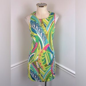 JULIE BROWN NYC Sleeveless Neon Shift Summer Dress | Size 2